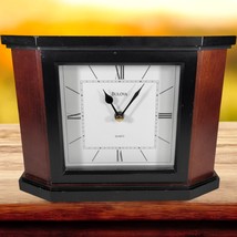 Bulova Solid Cherry Wood Modern Quartz Framed Mantle Clock B1881 10&quot;x8&quot; - $476.43 MXN