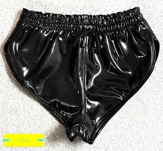 New Beautiful Men&#39;s panties High quality Black PVC shorts size S to 3XL - £33.61 GBP