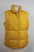 Lands End S 6-8 Yellow Puffer Down Nylon Snap Front Vest - £18.15 GBP