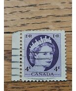 Canada Stamp Queen Elizabeth II 4c Used 328 Wave Cancel - $31.00 MXN