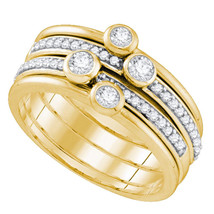 10kt Yellow Gold Womens Round Diamond Stackable Band Ring 1/2 Cttw - £730.40 GBP