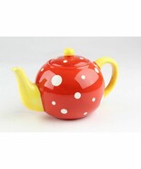 *Trisa Ceramic Red and Yellow with White Polka Dots Teapot - $12.51 CAD