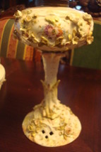 Oil Lamp, c1890s, Meissen/ Dresden encrusted flowers EAGLE  Burner - £221.58 GBP