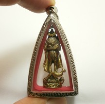 Lord Murugan Pendant Muruga Kartikeya Skanda Hindu God Of War Bless Brass Amulet - £37.33 GBP