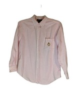 Lauren Ralph Lauren Women’s Pink Stripe Shirt Blouse Long Sleeve Cotton ... - £17.13 GBP