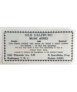 1961 Old Salzburg Music Boxes Advertisement Washington DC Antiques F14D - $19.99