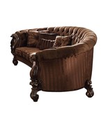 55&quot; Brown Velvet Curved Sofa And Toss Pillows - $7,329.52 CAD