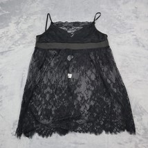 Slip Dress Womens L Black Lace Floral Spaghetti Strap Pullover Sleepwear - £17.89 GBP
