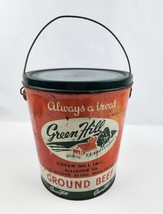 Green Hill Ground Beef Tin, 10 lb. Can Elliston VA Advertising Pail Meat bucket - £35.29 GBP