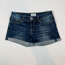 Aeropostale Womens Low Rise Cuffed Denim Shorts Size 1/2 Blue - $18.99