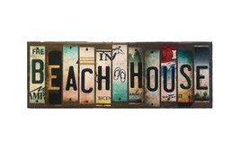 Beach House License Plate Strip Novelty Wood Sign WS-017 - $57.66