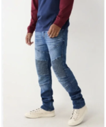 True Religion Rocco Moto Skinny Denim Jeans Sonic Indigo ( 42 ) - $2,428.12 MXN