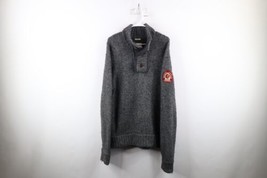 Vtg Abercrombie &amp; Fitch Mens XL Heavyweight Wool Knit Indian Head Sweater Gray - £108.94 GBP