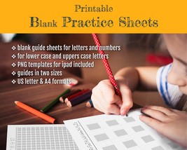Handwriting Practice – Blank Guide Sheets for Letters &amp; Numbers (A4 size) - £2.41 GBP
