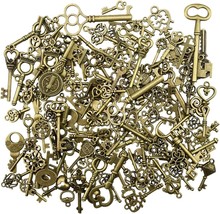 Bulk Skeleton Key Charms Antiqued Bronze Assorted Steampunk Wedding 500pcs - £34.95 GBP