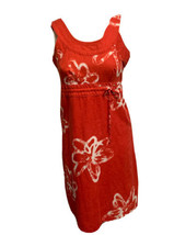 LOLE Womens&#39; Sleeveless Dress Size 2 Side Zip Red White Side Tie Linen C... - £18.67 GBP