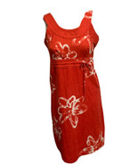 LOLE Womens&#39; Sleeveless Dress Size 2 Side Zip Red White Side Tie Linen C... - £18.91 GBP