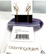 Argento Vivo Earrings Circle Line Stick Drop Gold Tone - $732.25 MXN