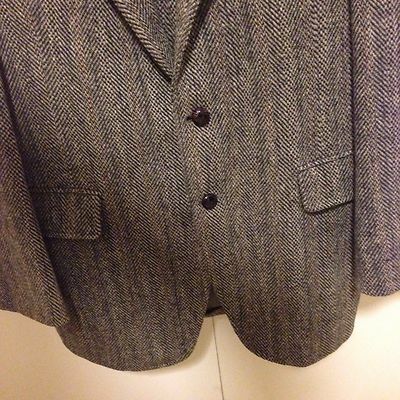 Harris Tweed Blazer Manteau Sport Taille 44L Anthony Allan à Chevrons USA Item image 3