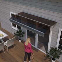 79&quot;x34&quot; Polycarbonate Window Door Awning Canopy - Brown Valance - $365.99