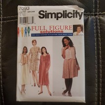 Simplicity 7093 18W-24W ~Round neckline~Mock Vest~Mid Calf~Short or long... - £10.64 GBP