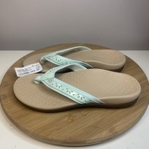 Vionic Cassandra Toe Post Womens Size 7 Thong Sandals Aqua Leather Flip Flops - £31.14 GBP