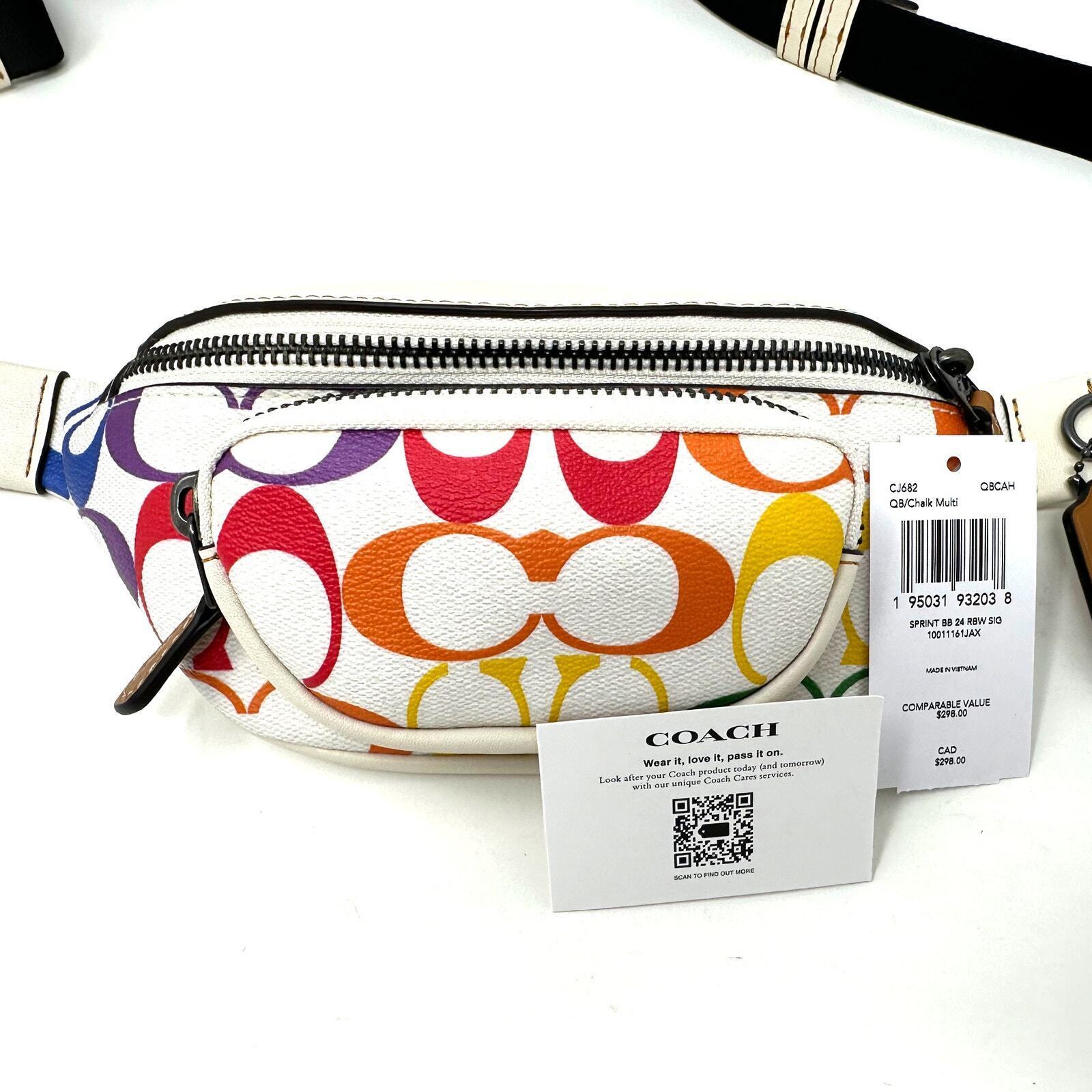 Warren belt bag in rainbow signature canvas sale