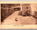 Ship Deck the Dog Watch Comic Romance UNP Artist Signed DB Postcard K1 - $12.42