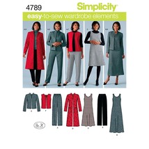 Simplicity Easy-to-Sew 4789 Plus Size Pants, Vest, Jacket and Jumper Sewing Patt - £16.83 GBP