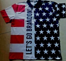 Let&#39;s Go Brandon Quick Dry Polo Golf Shirt American Flag Usa Xxxl Lgb Fjb Maga - £35.16 GBP