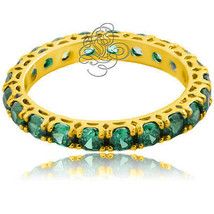 2.49CT Womens Amazing Emerald Wedding Band Ring Anniversary 14K Gold S7 - £86.24 GBP