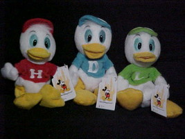 Huey Dewey and Louie Bean Bag Plush Toys With Tags Walt Disney World - £19.68 GBP