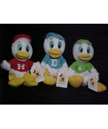 Huey Dewey and Louie Bean Bag Plush Toys With Tags Walt Disney World - £19.65 GBP