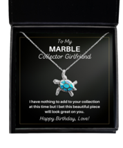 Necklace Birthday Present For Marble Collector Girlfriend - Jewelry Turtle  - £40.05 GBP