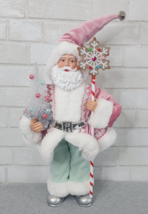 Christmas Pink Gingerbread Santa Claus Doll Figurine Statue Tabletop 20&quot;... - $48.99