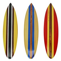 Zeckos Set of 3 Wooden Surfboard Wall Sculptures 16 Inch - £23.72 GBP+