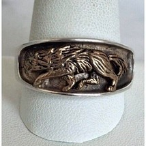 Men&#39;s Otto 925 Sterling Silver Wolf Ring Size 12.5 Sky - £74.62 GBP