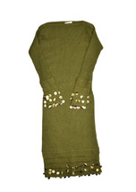 Sharagano Paris Dress Womens S Green Hand Knit Sequin Long Sleeve Sweater - £19.68 GBP