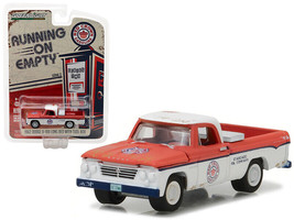 1962 Dodge D-100 Pickup Truck Long Bed w Tool Box Red Crown Gasoline 1/6... - £15.25 GBP