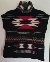 Womens XL Lauren Jeans Co Ralph Black Multicolor Pattern Turtleneck Swea... - $524.38 MXN