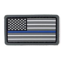 Thin Blue Line US Flag Mini PVC Patch Tactical Morale Rubber Hook Back 2... - $7.91