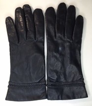 Vintage Grando Thinsulate Black Gloves Sz 8 Lined in Red Insulated - $12.00