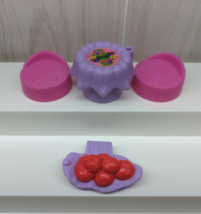 Fisher Price little people Fairy treehouse purple flower table pink chairs apple - $14.84