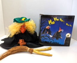 Witch Halloween Prop Animated Motion Sound Sonic Control 5&quot; vtg - £18.78 GBP