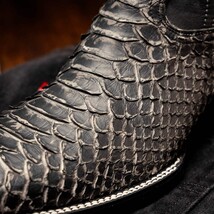 Marco Di Milano Genuine Snake Skin Cowboy Boot Missouri Stone White image 7