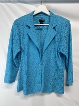 ELCC Blue Lace Jacket Blazer Long Sleeve Spring Summer S - £15.55 GBP