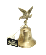 Vintage Solid Brass Bell with Figural Eagle Topper Montgomery Ward 5.75&quot; - $9.41