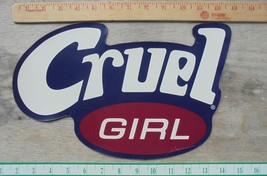 Vintage Large Cruel Girl Vinyl SIGN/DECAL Magnetic Backing Approx. 12X8 In - £30.46 GBP