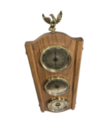 Weather Station Barometer Therometer Hygrometer Hanging 18x7&quot; Wood Frame... - $18.66