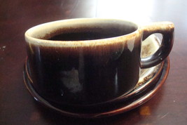 PFALTZGRAFF Pottery GOURMET Brown Drip 4 trios, flat cup, saucer &amp; dessert plate - $108.90